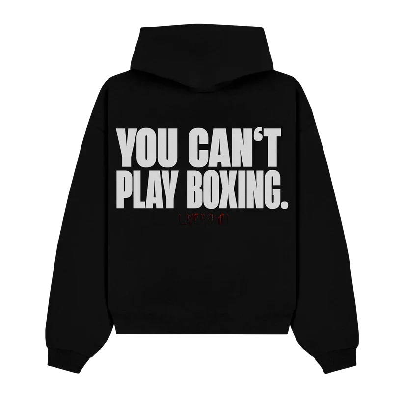 YOU CAN’T PLAY BOXING oversized hoodie black