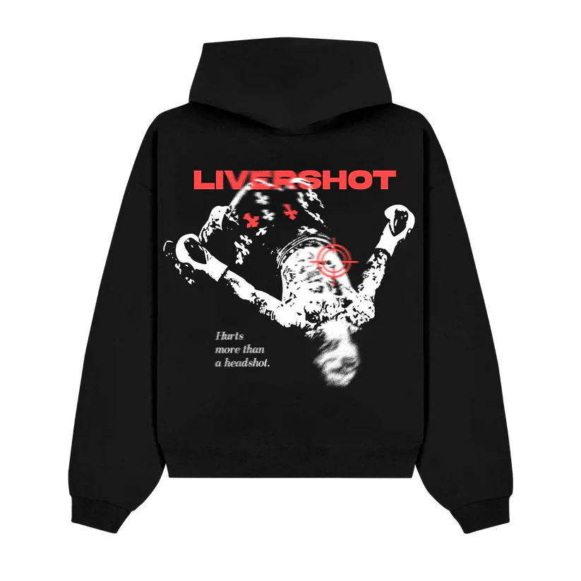 LIVERSHOT GERVONTA oversized track hoodie black & red
